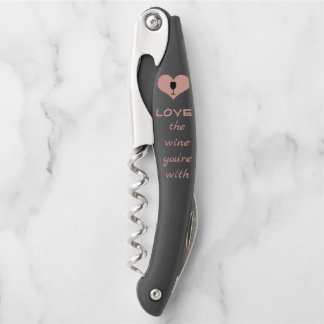 Weinliebhaber Zitat Rosa und Schwarz Personalisier Kellnermesser