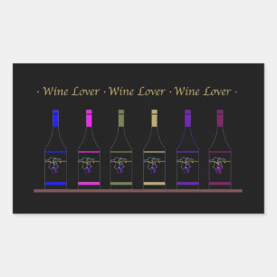 WEINLOVER_6 FLASCHE RECHTECKIGER AUFKLEBER