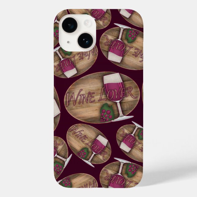 Weinlover auf dem Holzoval Case-Mate iPhone 14 Hülle (Rückseite)