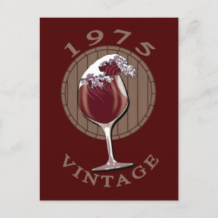 Weinlover Geburtstag - 1975 Vintag Postkarte