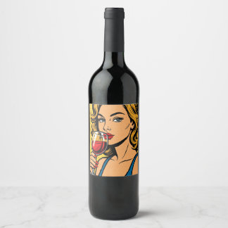 Weinmädchen Weinetikett