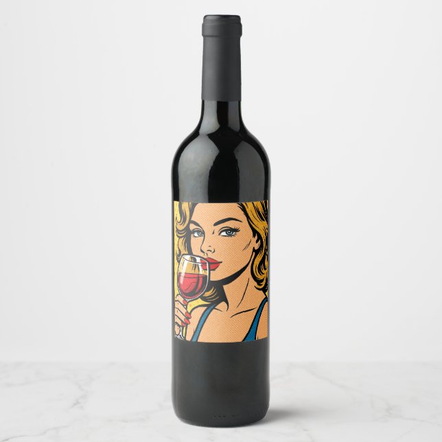 Weinmädchen Weinetikett (Vorderseite)