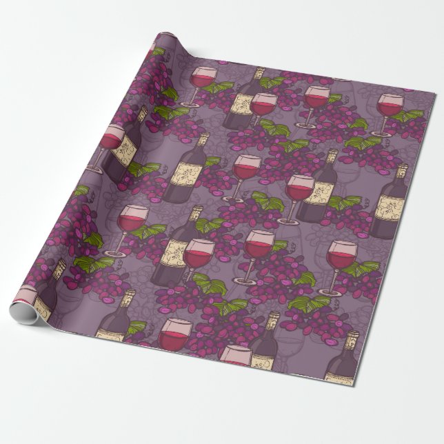 Weinmuster Geschenkpapier (Ungerollt)