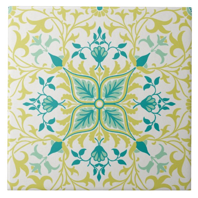 Weinmuster (von William Morris) Fliese (Vorderseite)