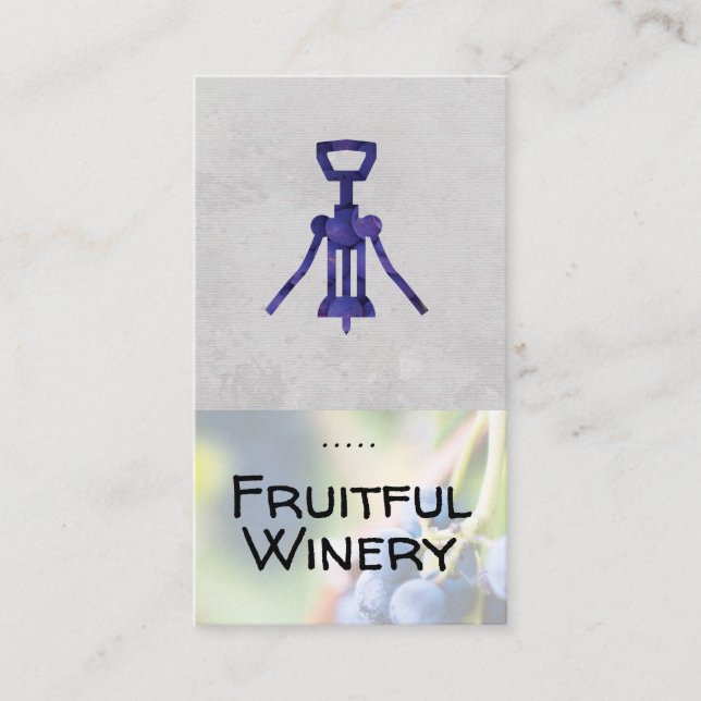 Weinöffnung | Weintrauben | Sommelier Visitenkarte (Vorderseite)