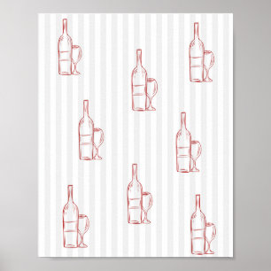 Weinposter Rotweingläser Poster