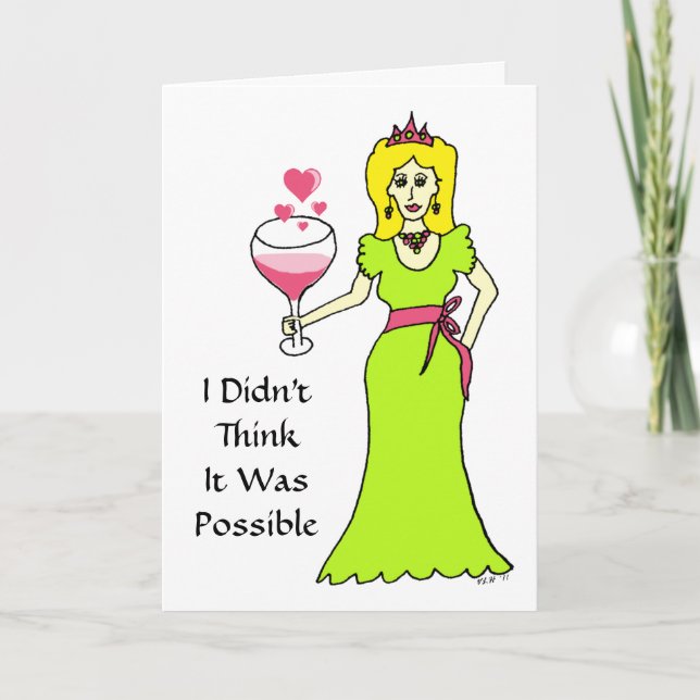 Weinprinzessin Valentinstag-Karte Feiertagskarte (Vorderseite)