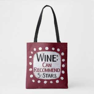 Weinprobe 5 Sterne Tote Beutel Tasche