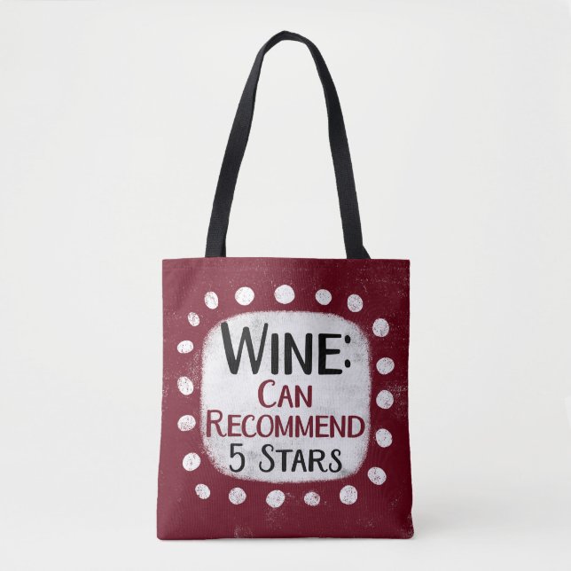 Weinprobe 5 Sterne Tote Beutel Tasche (Vorderseite)