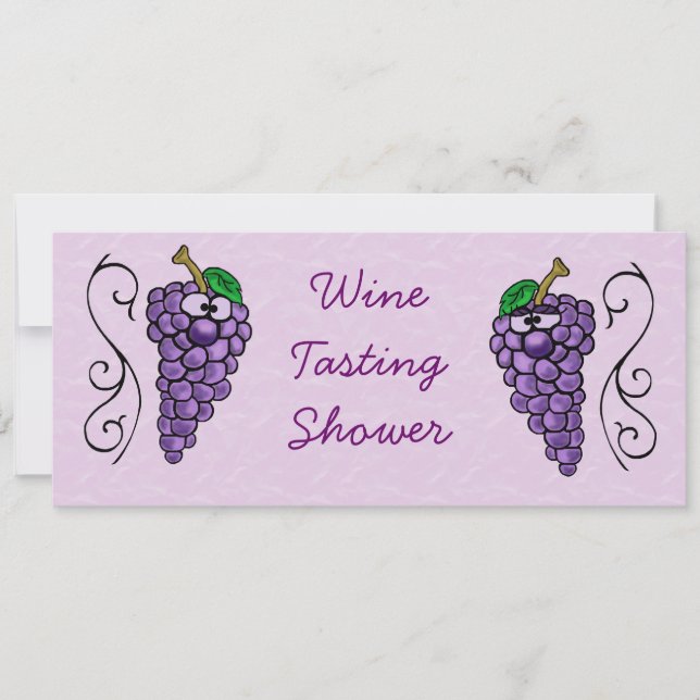 Weinprobe Dusche oder Party Einladung Trauben (Vorderseite)