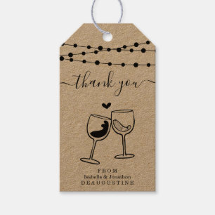 Weinprobe Vielen Dank - Rustikale Kraft Geschenkanhänger