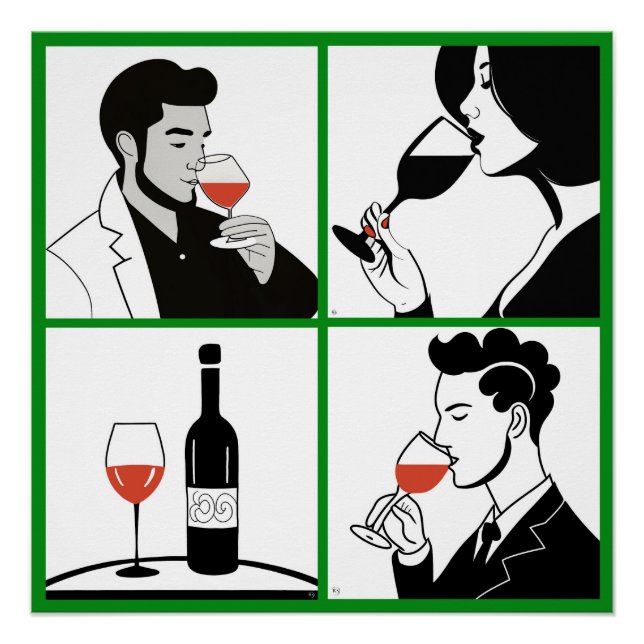 Weinquartett-Glossy-Poster Poster (Vorderseite)