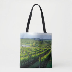 Weinreben in ordentlichen Reihen im kalifornischen Tasche