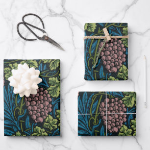 Weinreben mit Trauben rosafarbener Trauben Geschenkpapier Set