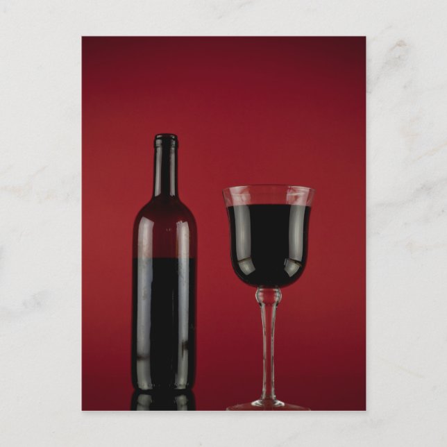 Weinrote Glasflasche Postkarte (Vorderseite)