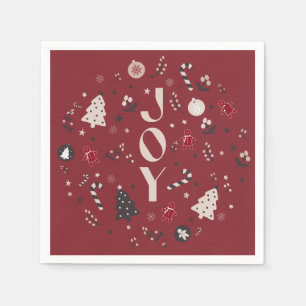 Weinroter nordischer Weihnachtsbaum-Zuckerhut-Gloc Serviette