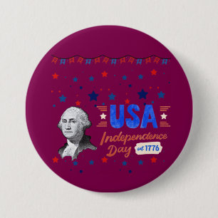 Weinroter Tag der Unabhängigkeit der USA Button