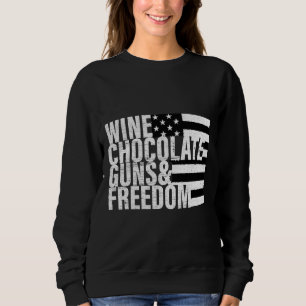 Weinschokolade und Amp Freedom Women's Flag Sweatshirt