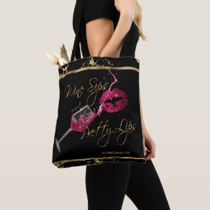 Weinstöcke und Hübsche Rosa Lippen - Marmor Tasche