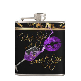 Weinstöcke und Lila Lippen süß Flachmann