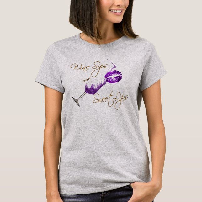 Weinstöcke und Süßlippen - Lila T-Shirt (Vorderseite)