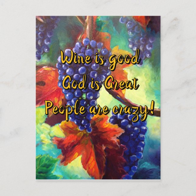 Weinthema Postkarte (Vorderseite)