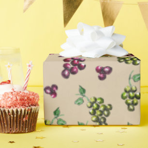 Weintrauben Elegante HandIllustrierte Wasserfarbe Geschenkpapier