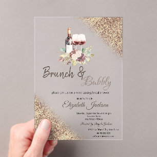 Weintrauben Glitter Bokeh Brunch & Bubbly  Acryleinladungen
