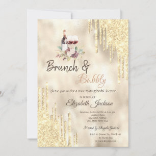 Weintrauben Goldtropfen Brunch & Bubbly Einladung