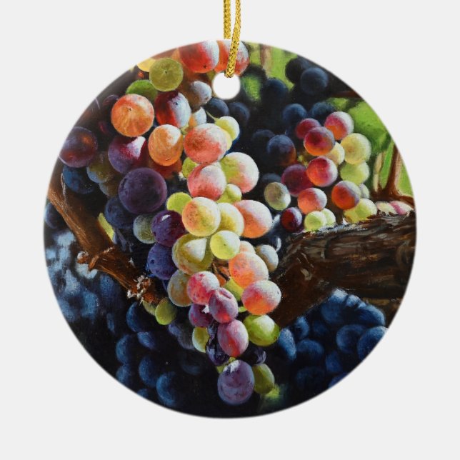 Weintrauben Keramik Ornament (Vorne)