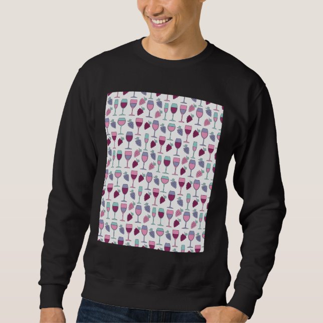 Weintrauben Muster Grafik Sweatshirt (Vorderseite)