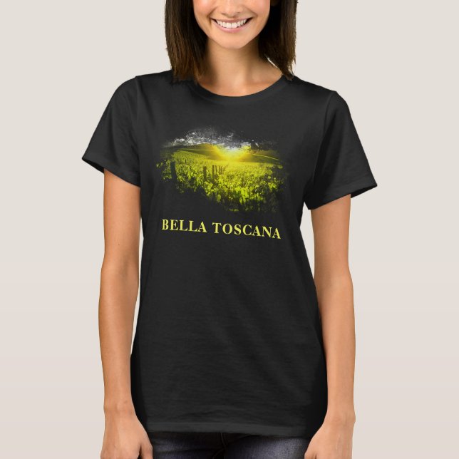 *~* Weintrauben Toskanischer Sonnenuntergang Itali T-Shirt (Vorderseite)
