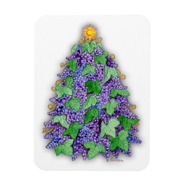 Weintrauben Weihnachtsbaum Magnet (Vertikal)