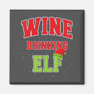 Weintrinkender Elf Weihnachten Familie Passende Gr Magnet
