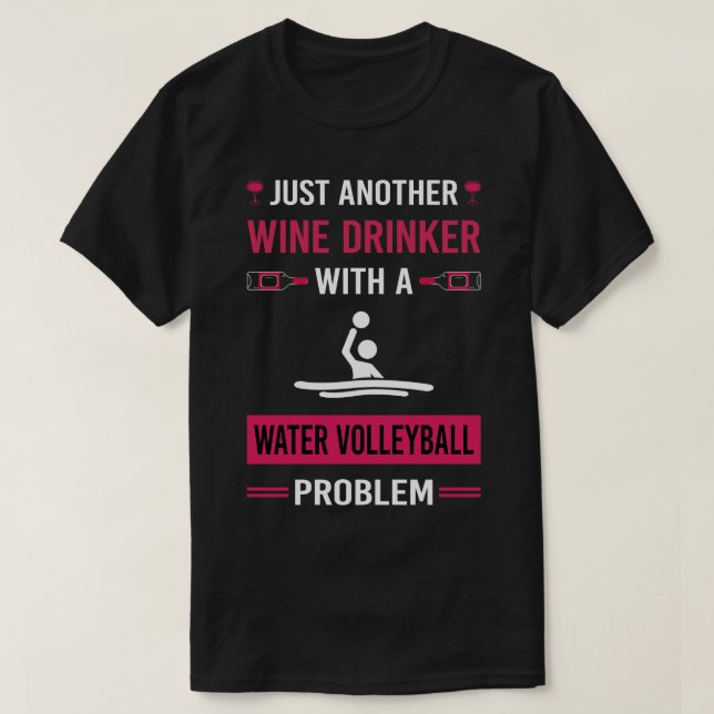 Weintrinker Wasser Volleyball T-Shirt (Design vorne)
