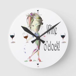Weinuhr humorvolle Wein-Kunst Geschenke Runde Wanduhr