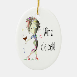 Weinuhr! Humorvolle Wein-Sprichwortgeschenke Keramikornament