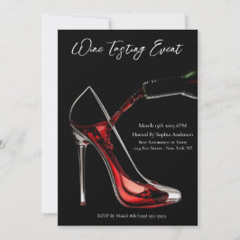 Weinverkostung Event-Stiletto und Wein Einladung