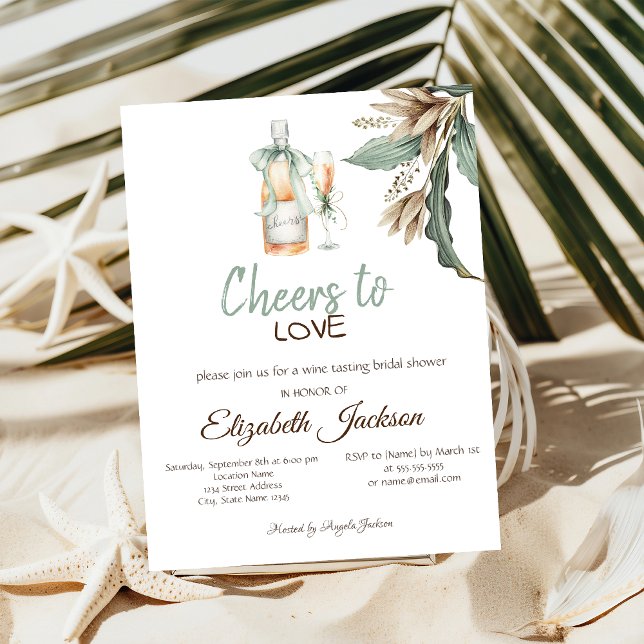 Weinverkostung Vintage Blume Brautparty Einladung (Von Creator hochgeladen)