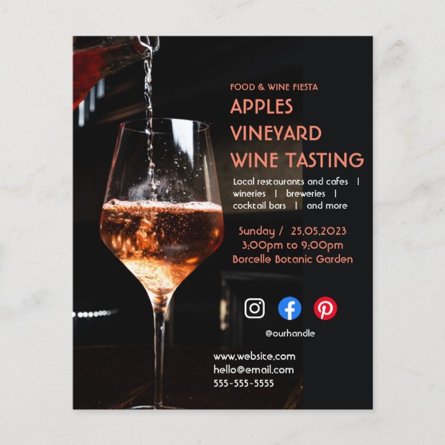Weinverkostung Wohltätigkeit Weingarten Weinfest L Flyer (Vorne)