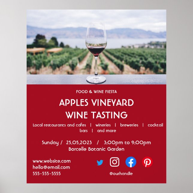 Weinverkostung Wohltätigkeit Weingarten Weinfest L Poster (Vorne)