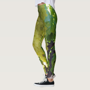 Weinzeit: Gelbe Sultaninen-Trauben an einer Weinre Leggings
