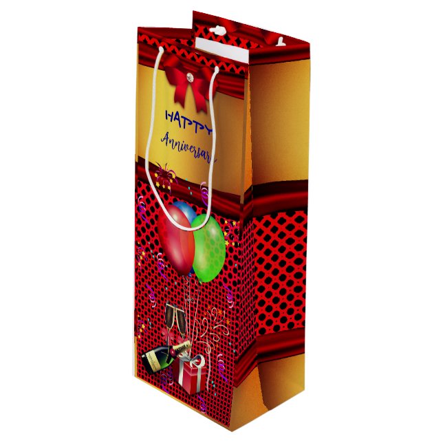 Weinzeit - Weinbeutel Geschenktüte Für Weinflaschen (Vorderseite Schrägansicht)
