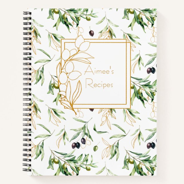 Weinzweige Recipe Organisator Notizbuch (Vorderseite)