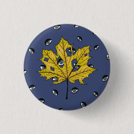 Weird Creepy Halloween Botanical Art Button