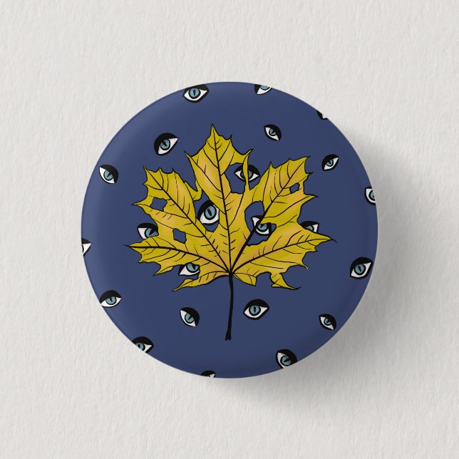 Weird Creepy Halloween Botanical Art Button (Vorderseite)