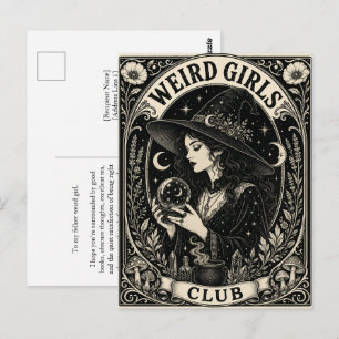 Weird Girls Club Gothic Art Nouveau Postkarte