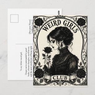 Weird Girls Club Gothic Art Nouveau Postkarte