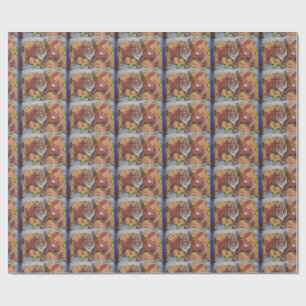 Weird Orange Tiger Fish Graffiti Geschenkpapier