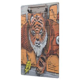 Weird Orange Tiger Fish Graffiti Klemmbrett
